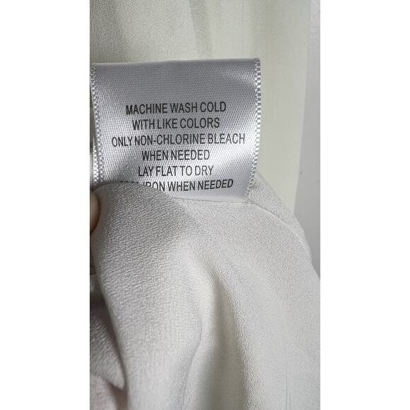 ModCloth Womens Large Cream Pleated Tie Waist Knee‎ Length Career Formal Skirt - Picture 8 of 9